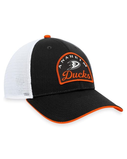 Fanatics Branded Black/white Anaheim Ducks Fundamental Adjustable Hat for men