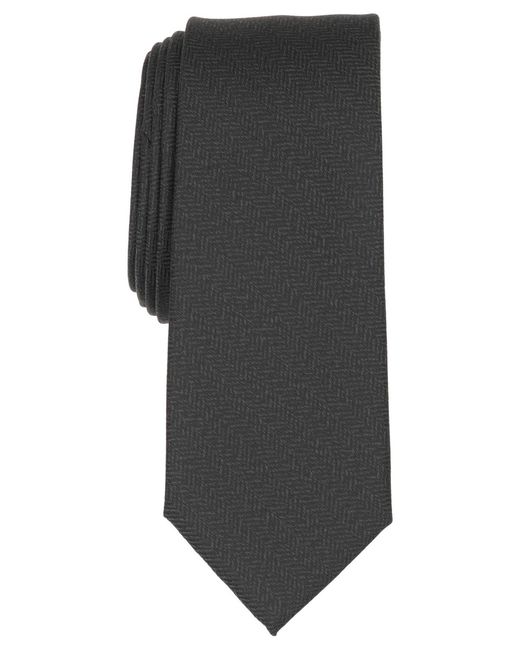 BarIII Gray Chevron Tonal Solid Pattern Tie for men
