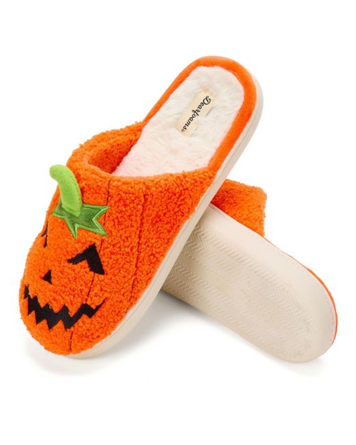 Dearfoams Orange Halloween Bat Scuff Slipper