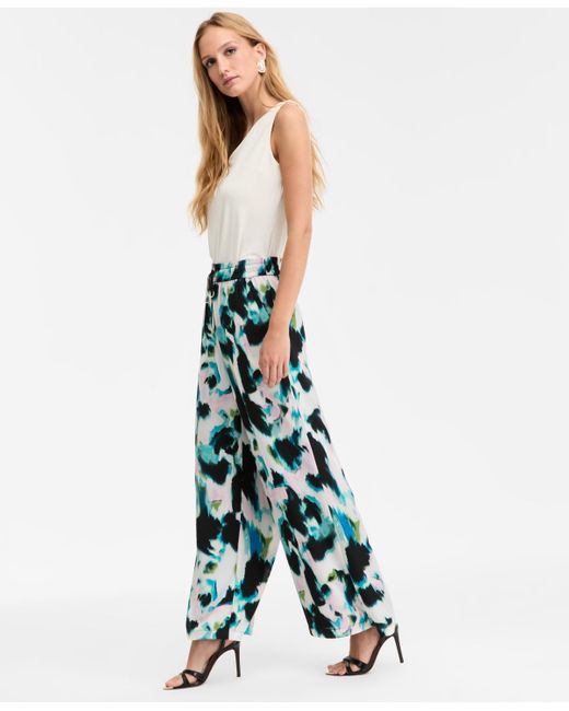 INC International Concepts Blue High-rise Drawstring Pants