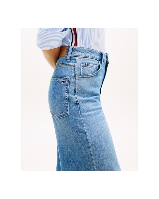 Tommy Hilfiger Blue Wide-leg High-waist Jeans