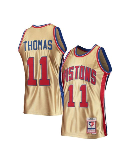 Mitchell & Ness Synthetic Isaiah Thomas Gold Detroit Pistons 75th