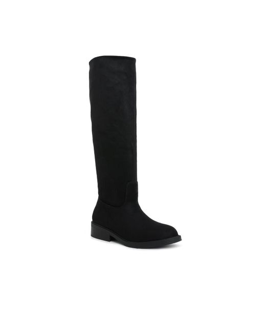 LONDON RAG Black Chiru Round Toe Microfiber Calf Boots