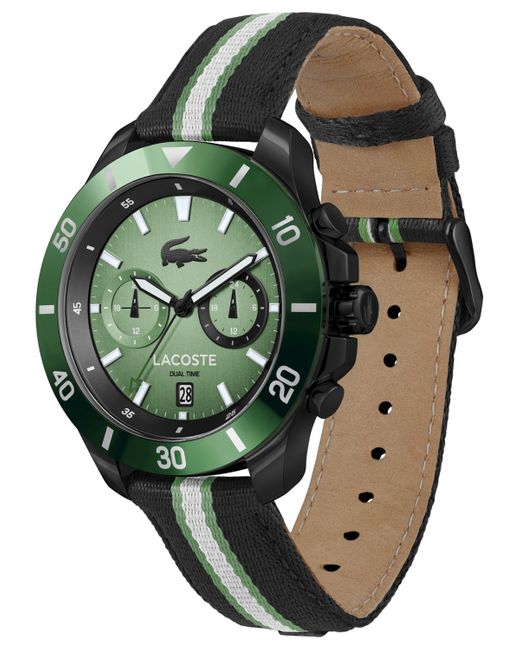 Lacoste Green Toranga Striped Nylon Strap Watch 44mm for men