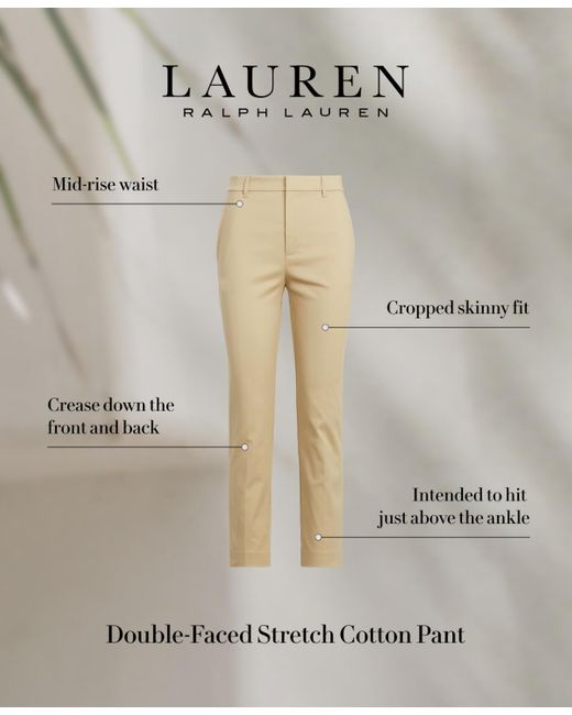Lauren by Ralph Lauren Blue Double-faced Stretch Cotton Pant