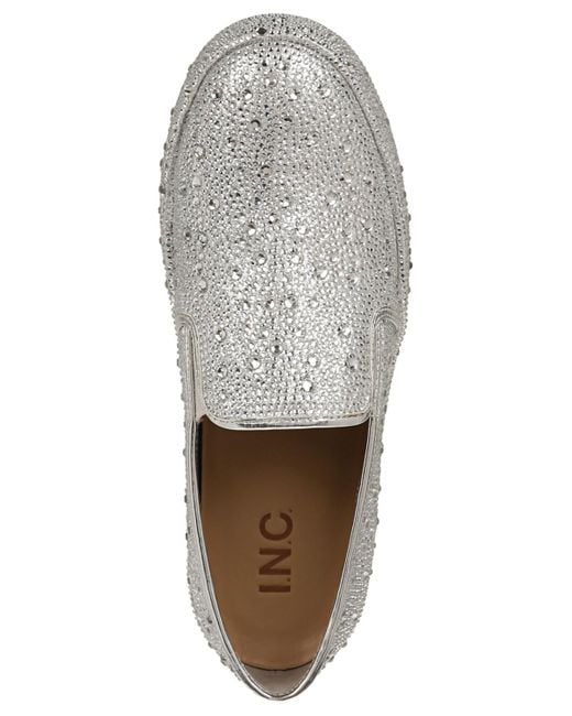 INC International Concepts White Lenna Slip-on Embellished Sneakers