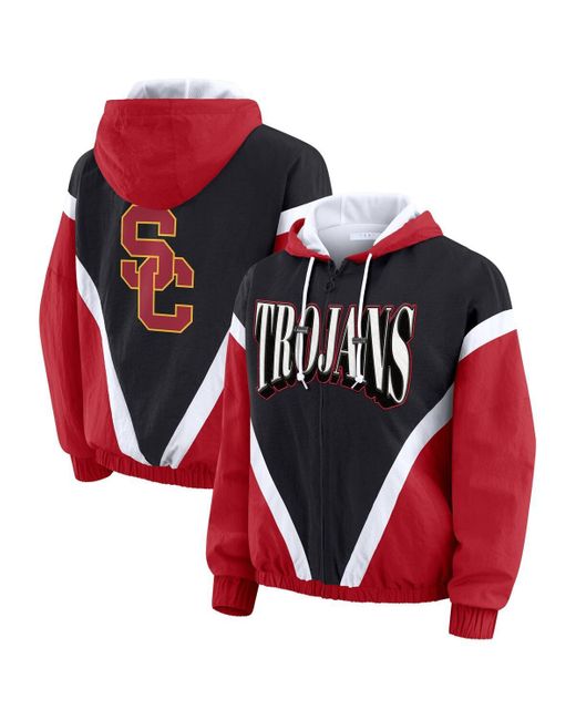 WEAR by Erin Andrews Red Cardinal/black Usc Trojans Color Block Full-zip Windbreaker Jacket