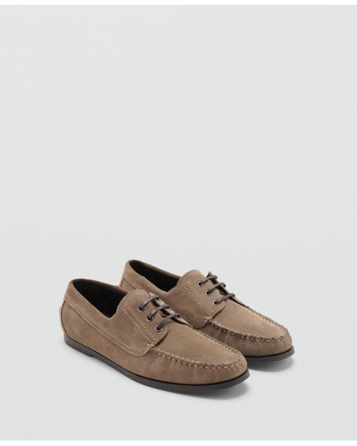 Mango Brown Suede Nautical Shoes for men