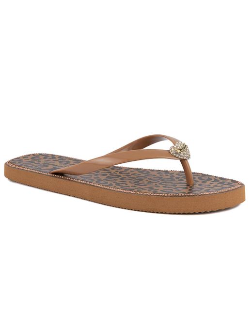 Juicy Couture Brown Selfless Flip Flops