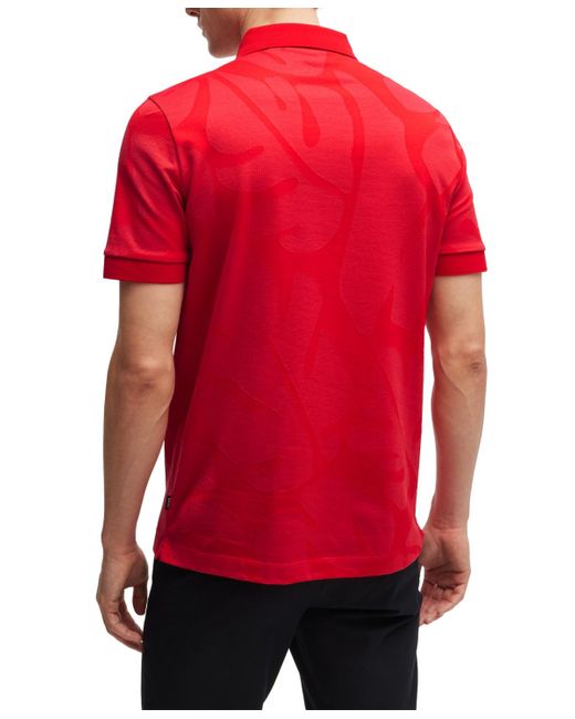Boss Red Boss By Monstera-leaf Slim-fit Polo Shirt for men