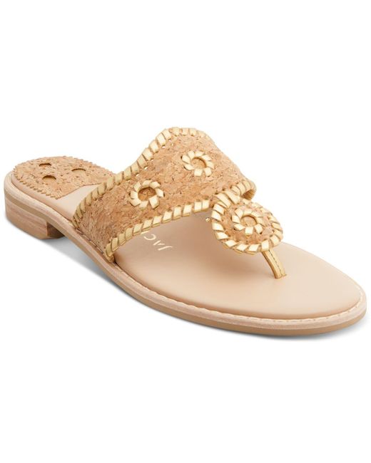 Jack Rogers Leather Jacks Ii Flat Sandals in Metallic Lyst