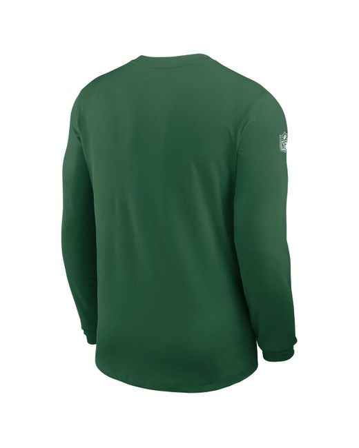 Nike Green New York Jets Sideline Coach Uv Performance Long Sleeve T-shirt for men