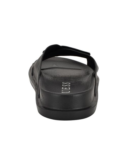 Guess Black Vaton Strap Detail Slip On Sandals for men