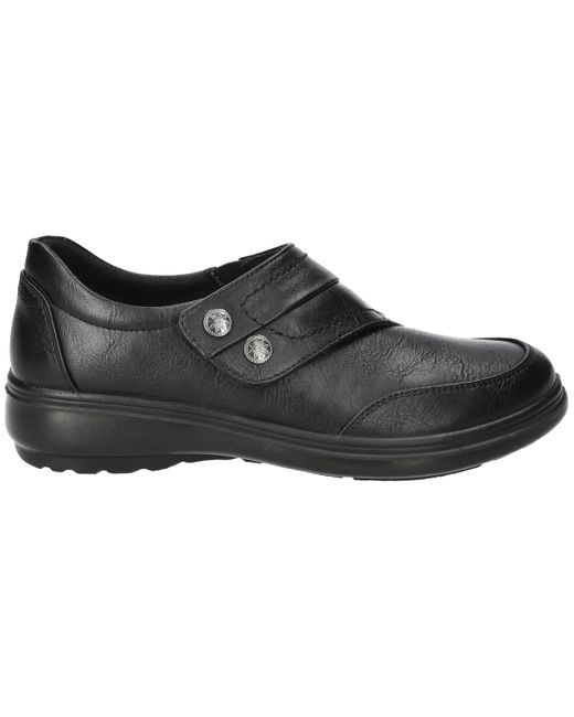 Easy Street Black Joy Comfort Hook And Loop Flats