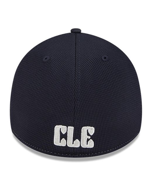 KTZ Blue Navy/white Cleveland Guardians City Connect Batting Practice 39thirty Flex Hat for men