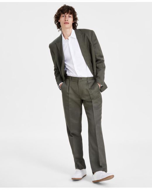 INC International Concepts Multicolor Straight-fit Linen Pants for men
