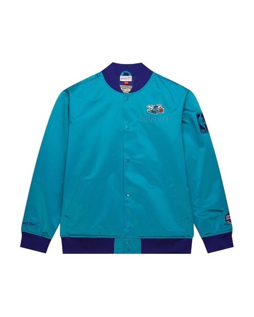 Mitchell & Ness Blue Charlotte Hornets Hardwood Classics Team Og 3.0 Lightweight Satin Full-snap Jacket for men