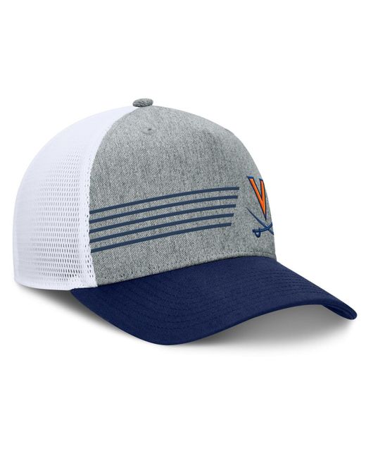 Fanatics Blue Heather Gray/navy Virginia Cavaliers Profile Trucker Adjustable Hat for men