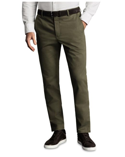 Charles Tyrwhitt Green Ultimate Non-iron Chino Pants for men
