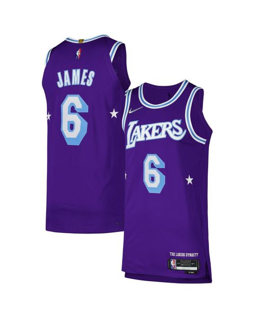 Nike Lebron James Los Angeles Lakers Authentic Player Jersey in Purple for Men Lyst