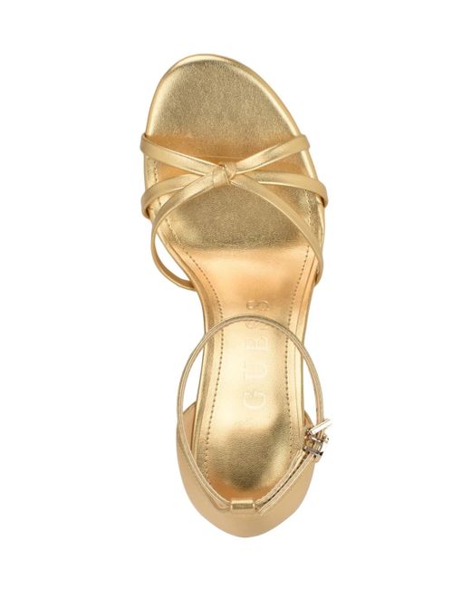 Guess Metallic Spring Strappy Knot Stiletto Sandals