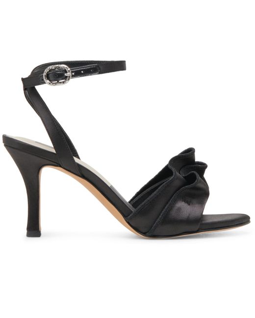 Dolce Vita Black Lunette Ruffled Two-piece Dress Sandals