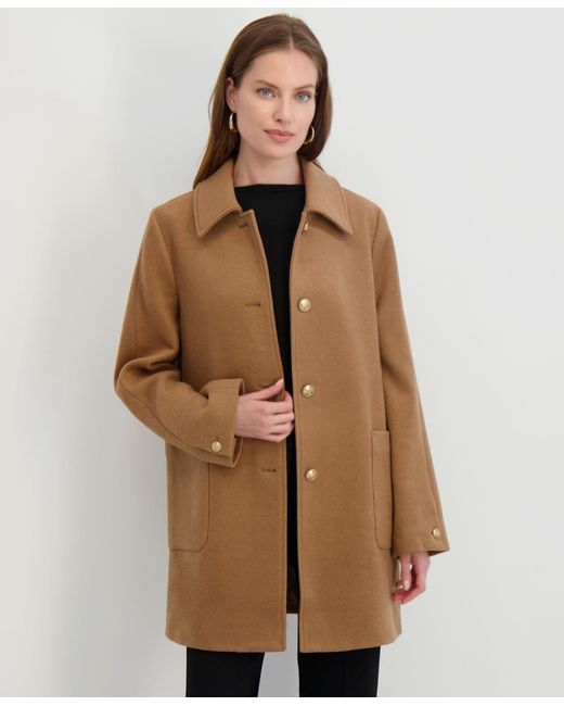 Tahari Brown Collared Single-breasted Coat