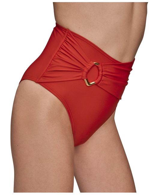 Donna Karan Red High-waist Bikini Bottoms
