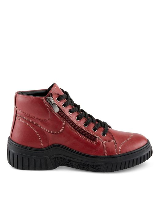 Spring Step Red Loeva Leather High-top Sneaker Boot