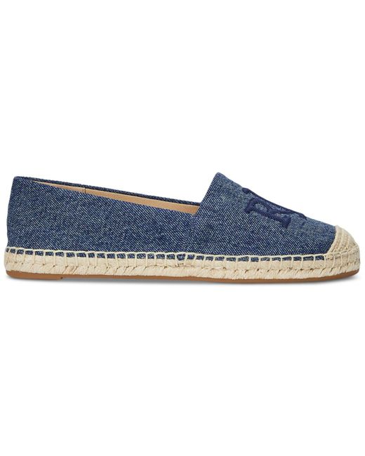 Ralph Lauren Blue Cameron Logo Slip-on Espadrille Flats