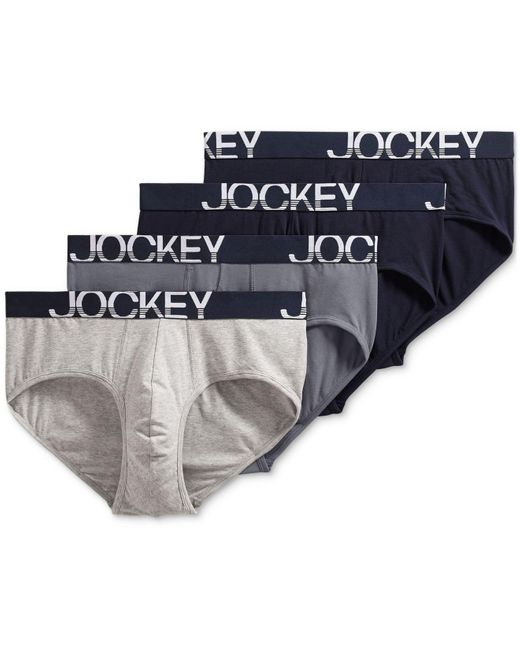 Jockey Cotton ® Activestretch? Brief - 4 Pack in Blue for Men | Lyst