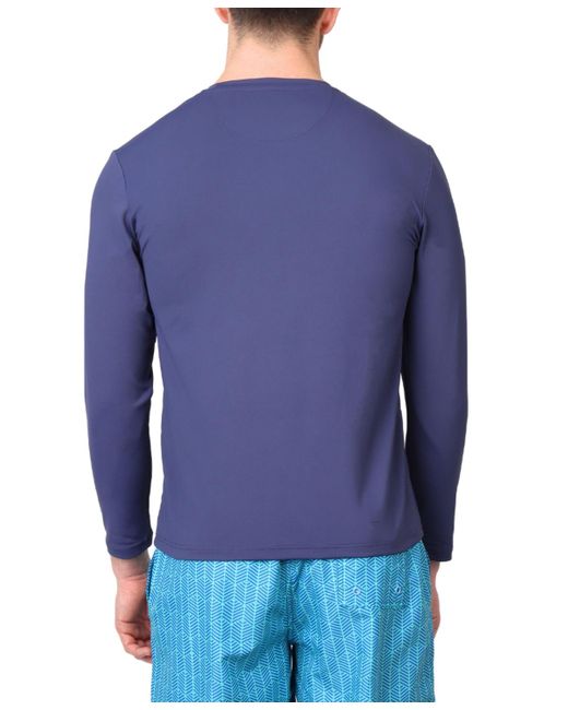 Tailorbyrd Blue Solid Performance Long Sleeve Rashguard for men