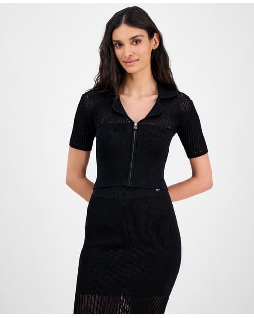 HUGO Black Knit Crop Top