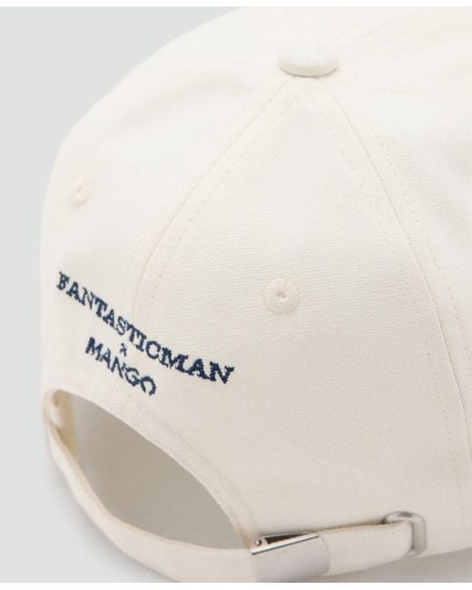 Mango Natural Embroidered Cotton Cap for men