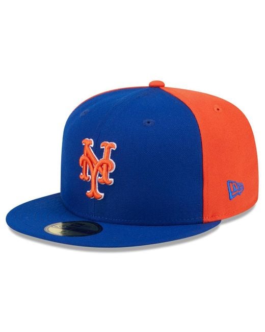 KTZ Blue Royal/orange New York Mets Gameday Sideswipe 59fifty Fitted Hat for men