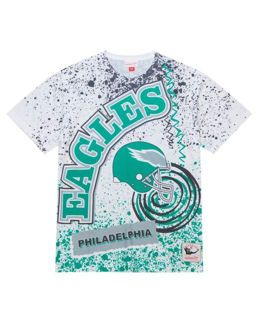 Mitchell & Ness Blue Philadelphia Eagles Big And Tall Allover Print T-shirt for men