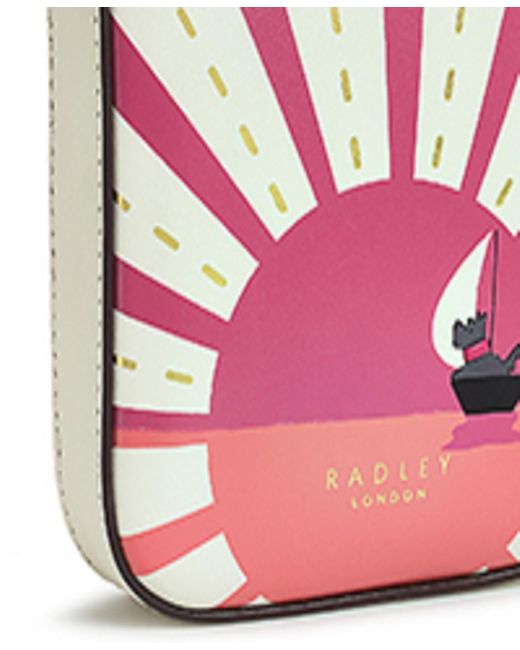 Radley Pink Sailing Into The Sunset Medium Zip Around Phone Crossbody