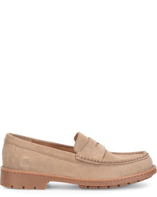 Born Natural Langley Suede Leather Slip On Penny Loafers for men