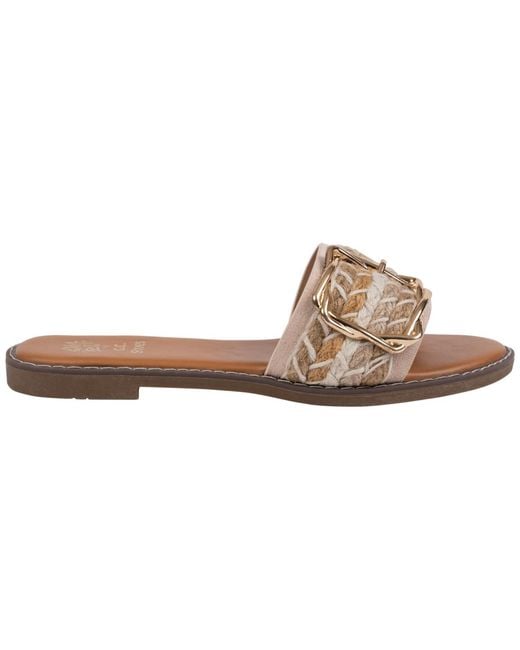 Gc Shoes Brown Devon Grommet Toe Loop Flat Sandals