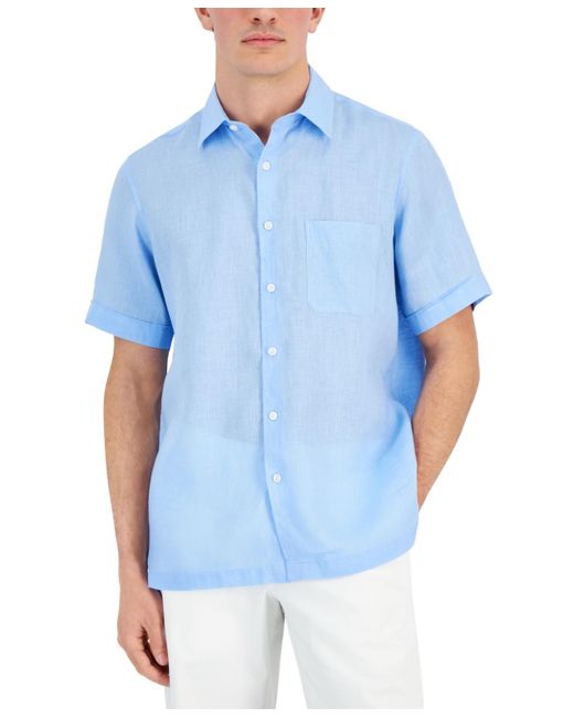 Club Room Blue 100% Linen Shirt for men