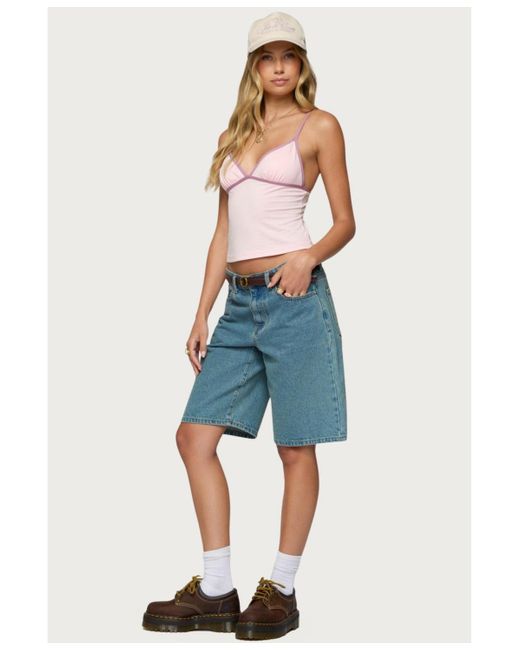 Edikted Pink Leona Contrast Tank Top