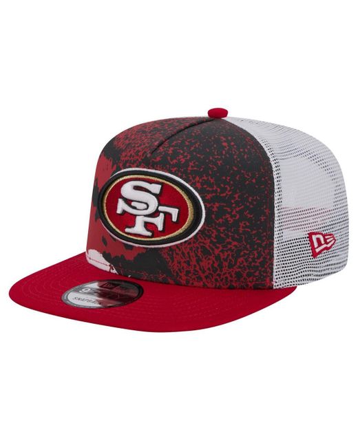 KTZ Red Scarlet San Francisco 49ers Court Sport 9fifty Snapback Hat for men