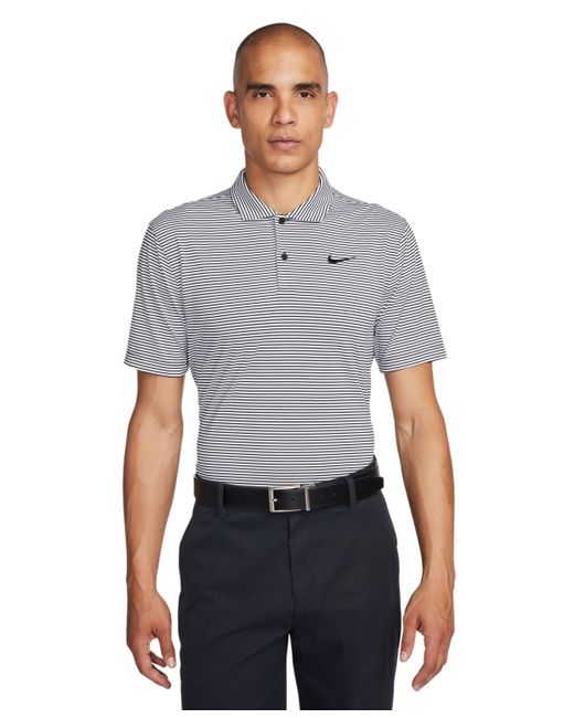 Nike Gray Relaxed Fit Core Dri-fit Short Sleeve Golf Polo Shirt for men