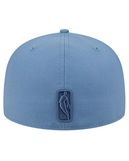 KTZ Blue Distressed Milwaukee Bucks Color Pack Faded Tonal 59fifty Fitted Hat for men
