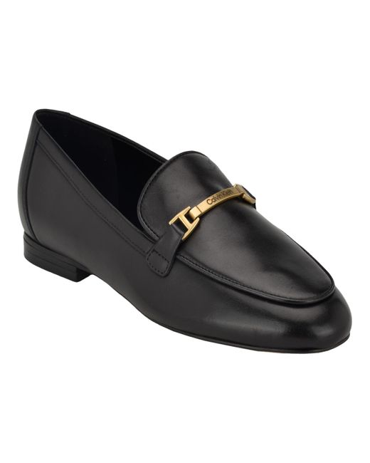 Calvin Klein Black Sommiya Almond Toe Casual Slip-on Loafers