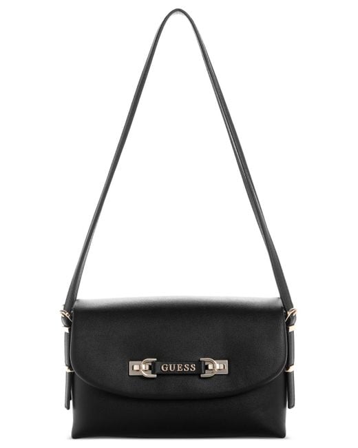 Guess Black Lefia Flap Shoulder Bag