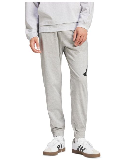 Adidas Gray Essentials Big Logo Single Jersey Pants for men