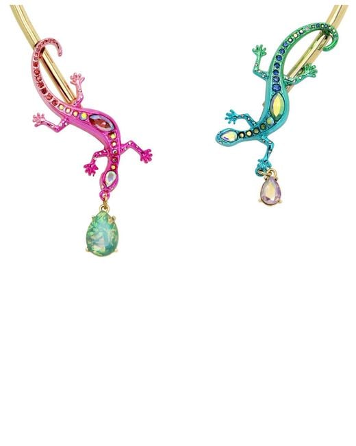 Betsey Johnson Multicolor Faux Stone Lizard Collar Necklace