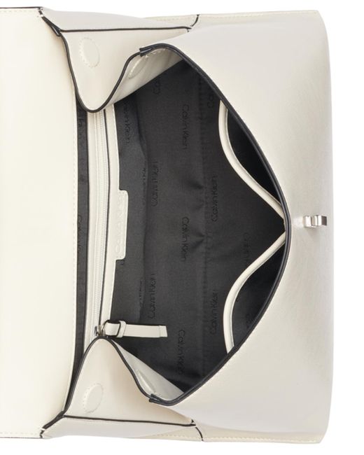 Calvin Klein Natural Becky Turnlock Convertible Satchel