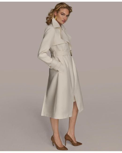 Donna Karan Brown Belted Notched-collar Trench Coat
